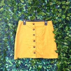 Forever 21 Golden Yellow Button Front Mini Skirt